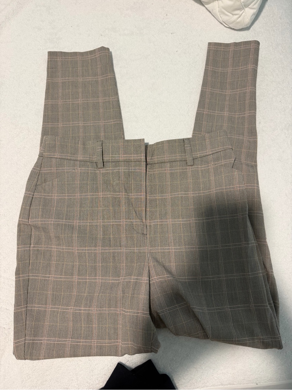ExpressPlaid High-Waist Women's Trousers in Beige and Pink